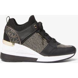 Michael Kors - mt 36 -GEORGIE KNIT TRAINER Dames Sneakers - Zwart/Goud