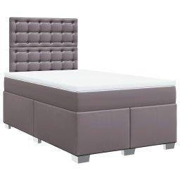 vidaXL Boxspring met matras kunstleer grijs 120x200 cm