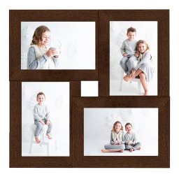 vidaXL Fotolijst voor 4x(13x18 cm) foto MDF donkerbruin