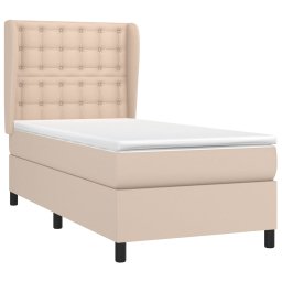 vidaXL Boxspring met matras kunstleer cappuccinokleurig 90x200 cm