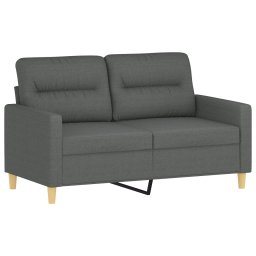 vidaXL 2-delige Loungeset met kussens stof donkergrijs