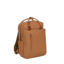 New Rebels Harper Miami Rugzak 9L Waterafstotende Laptop Rugtas 13 inch Schooltas en Werktas van PU Comfortabel Cognac