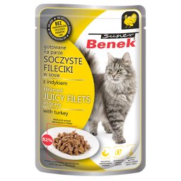 28x 85g Super Benek Filets in saus Kalkoen natvoer voor katten