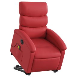 vidaXL Sta-op-massagestoel elektrisch kunstleer rood