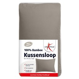 Lucovitaal Kussensloop Bamboe Taupe 50x70cm