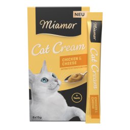 Voordeelpakket: 24x15g Miamor Cat Crème Kip & Kaas kattensnacks