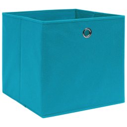 vidaXL Opbergboxen 4 st 32x32x32 cm stof babyblauw