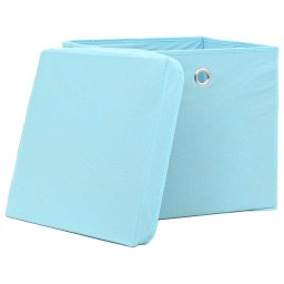 vidaXL Opbergboxen met deksel 4 st 32x32x32 cm stof babyblauw