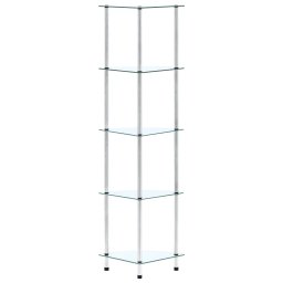 vidaXL Kastje 5-laags 30x30x130 cm gehard glas transparant