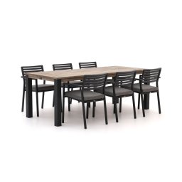 + 15% kassakorting | Bellagio Rumo/ROUGH-S 220cm dining tuinset 7-delig stapelbaar - Laagste prijsgarantie!