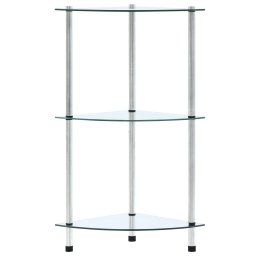 vidaXL Kastje 3-laags 30x30x67 cm gehard glas transparant