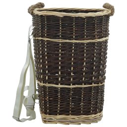 vidaXL Houtmand met draagriemen 44,5x37x50 cm natuurlijk wilgenhout