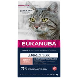 10kg Eukanuba Senior Graanvrij Zalmrijk Droog Kattenvoer