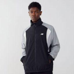 New Balance Jacket Tracktop Woven Zwart/grijs Heren s
