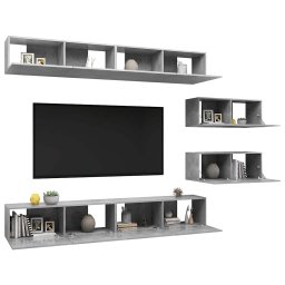 vidaXL 6-delige Tv-meubelset bewerkt hout betongrijs