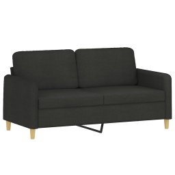 vidaXL 3-delige loungeset met kussens stof zwart