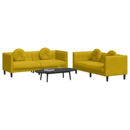 vidaXL 2-delige Loungeset met kussens fluweel geel