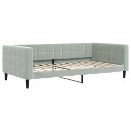 vidaXL Slaapbank met matras 100x200 cm fluweel lichtgrijs