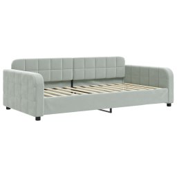 vidaXL Slaapbank met matras 100x200 cm fluweel lichtgrijs