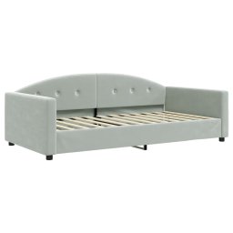 vidaXL Slaapbank met matras 100x200 cm fluweel lichtgrijs