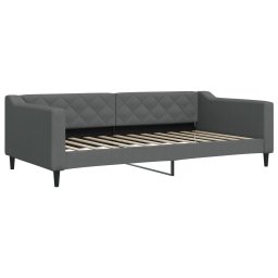 vidaXL Slaapbank met matras 100x200 cm stof donkergrijs