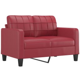vidaXL 2-delige Loungeset met kussens kunstleer wijnrood