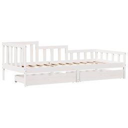 vidaXL Slaapbank met lades 80x200 cm massief grenenhout wit