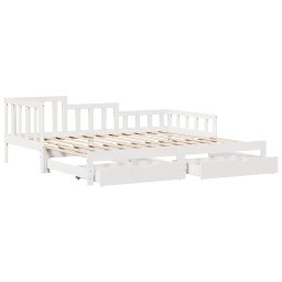 vidaXL Slaapbank met onderschuifbed/lades zonder matras 90x190 cm wit