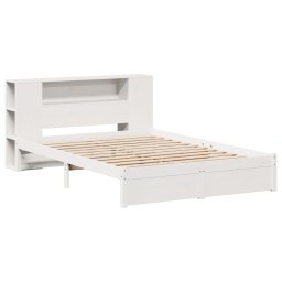 vidaXL Bed met boekenkast zonder matras grenenhout wit 140x200 cm