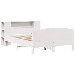 vidaXL Bed met boekenkast zonder matras grenenhout wit 140x200 cm