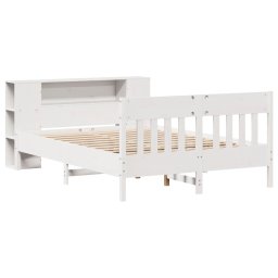 vidaXL Bed met boekenkast zonder matras grenenhout wit 160x200 cm