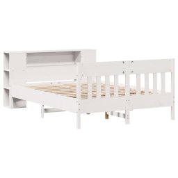 vidaXL Bed met boekenkast zonder matras grenenhout wit 140x200 cm