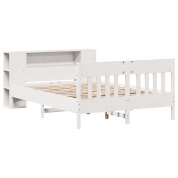vidaXL Bed met boekenkast zonder matras grenenhout wit 140x190 cm