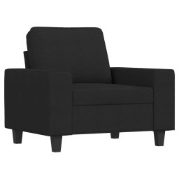 vidaXL Fauteuil met voetenbank 60 cm stof zwart