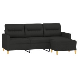 vidaXL Driezitsbank met voetenbank 180 cm stof zwart