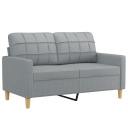 vidaXL 3-delige Loungeset met kussens stof lichtgrijs