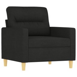 vidaXL 4-delige loungeset met kussens stof zwart