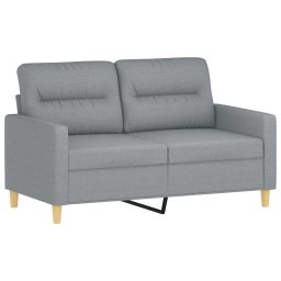 vidaXL 3-delige Loungeset met kussens stof lichtgrijs