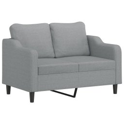 vidaXL 3-delige Loungeset met kussens stof lichtgrijs