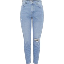 Pieces - Maat M - PCLEAH MOM HW ANK DEST LB110-BA/CP BC Dames Jeans