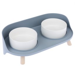 TIAKI Dubbele Keramische Voerbak 2x450 ml Ø12,5 cm Hond/Kat
