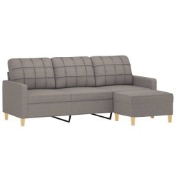 vidaXL Driezitsbank met voetenbank 180 cm stof taupe