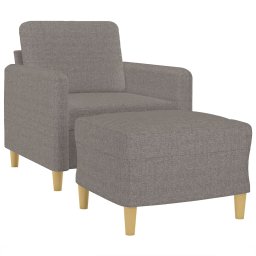 vidaXL Fauteuil met voetenbank 60 cm stof taupe
