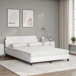 vidaXL Bed met matras "Dover" kunstleer wit 120x200 cm