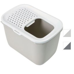SAVIC KATTENBAK HOP IN ANTRACIET / WIT 58,5X39X39,5 CM