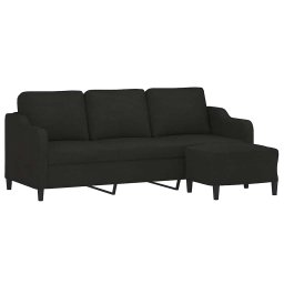 vidaXL Driezitsbank met voetenbank 180 cm stof zwart