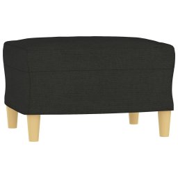 vidaXL 3-delige loungeset met kussens stof zwart