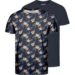 JACK&JONES - Maat L - JJBECS POCKET&AOP TEE SS CREW NECK 2PKMP Heren T-shirt