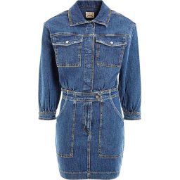 Guess - Maat XS - Eliza Mini Jeans Dress Dames - Blauw