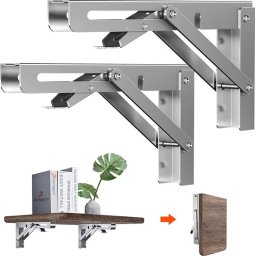Opklapbare Plankbeugels Roestvrijstaal - 8 inch - 2 stuks